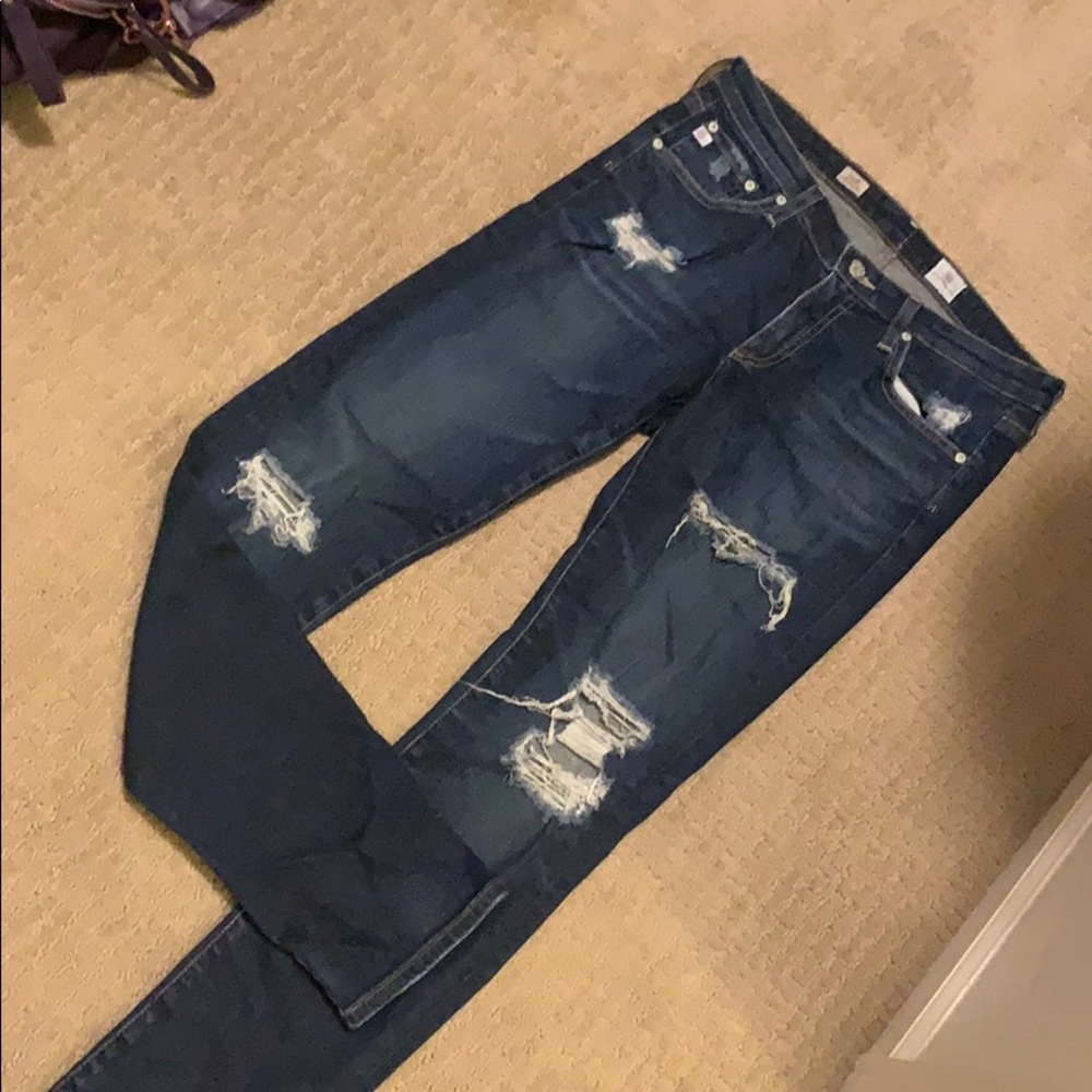 AG Stilt Ripped Cigarette Jeans